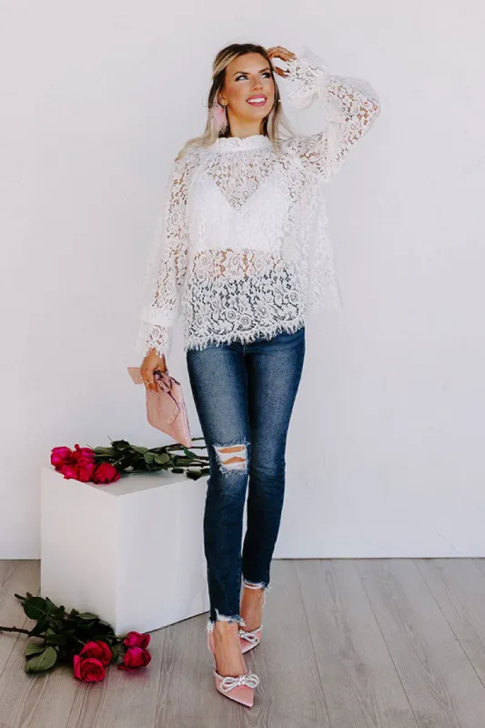 Lovestruck Babe Lace Top in Ivory sold by Impressions