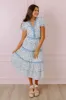 Garden Party Ready Floral Midi in Sky Blue sold by Impressions