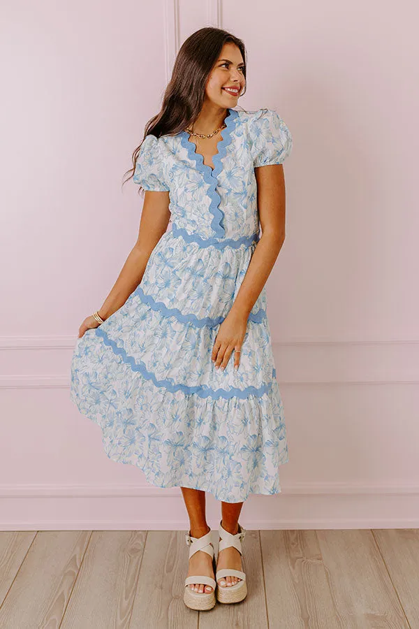 Garden Party Ready Floral Midi in Sky Blue sold by Impressions product image thumbnail 5