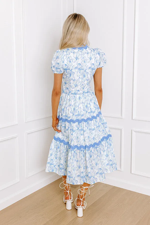 Garden Party Ready Floral Midi in Sky Blue sold by Impressions product image thumbnail 4