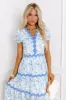 Garden Party Ready Floral Midi in Sky Blue sold by Impressions