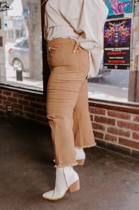 The McKenzie High Waist Jean In Camel Curves sold by Impressions