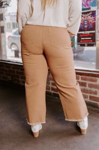 The McKenzie High Waist Jean In Camel Curves sold by Impressions