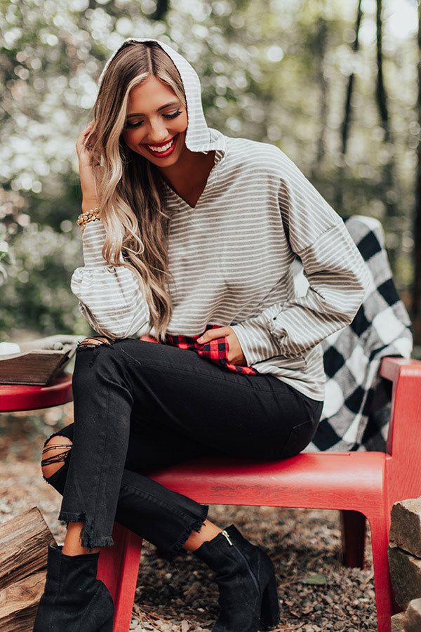 Chasing Cooler Weather Stripe Hoodie sold by Impressions product image thumbnail 3