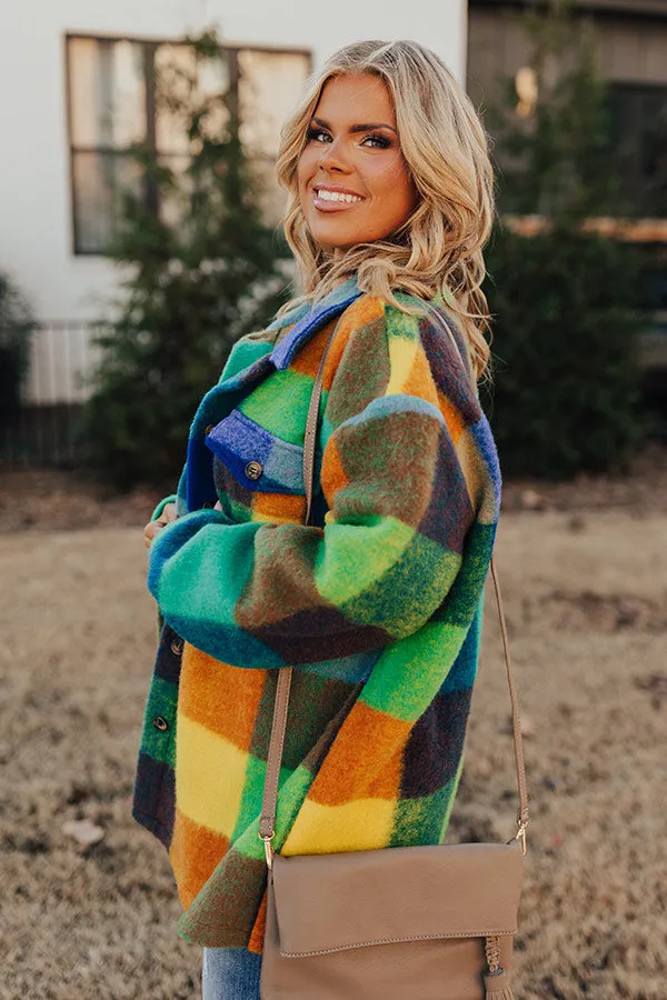 Apple Cider Delight Plaid Jacket In Blue Curves sold by Impressions product image thumbnail 3