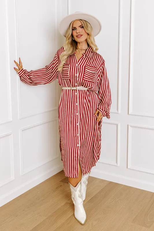 Clean Slate Stripe Midi In Red Curves sold by Impressions