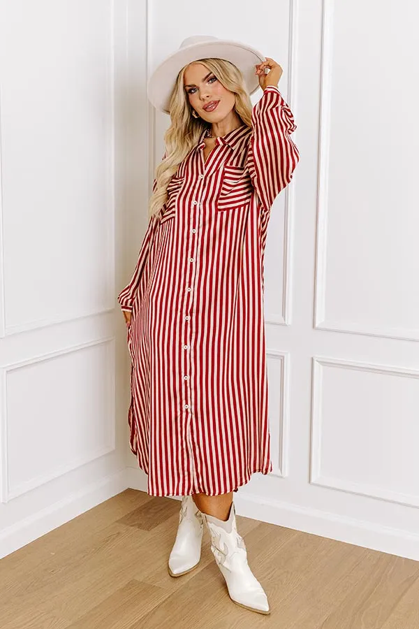 Clean Slate Stripe Midi In Red Curves sold by Impressions product image thumbnail 2