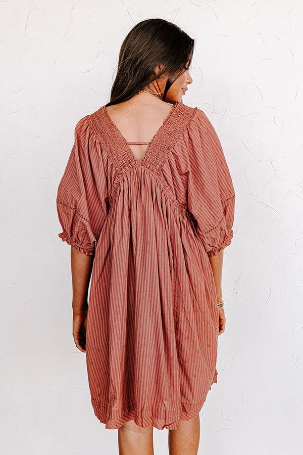 Writers Retreat Babydoll Dress In Rust sold by Impressions product image thumbnail 3