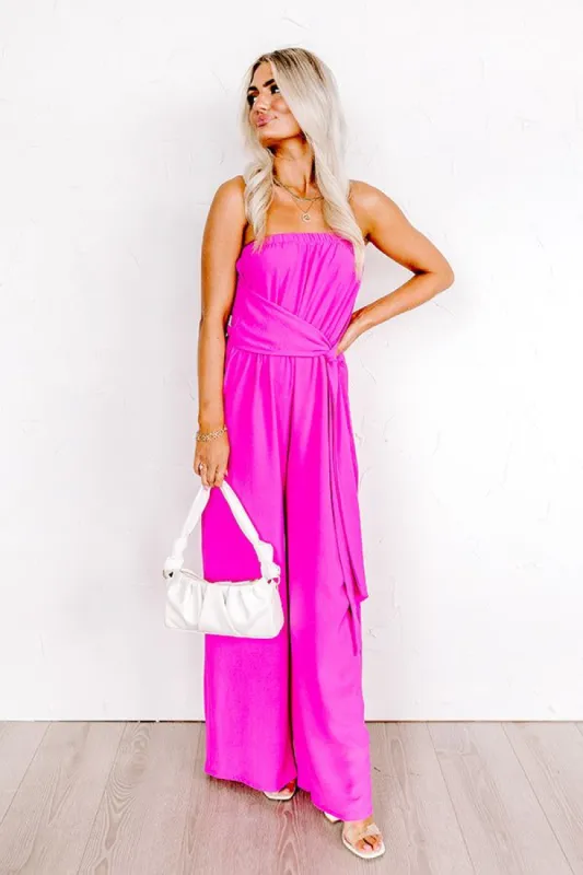 Forever Chic Jumpsuit In Hot Pink sold by Impressions