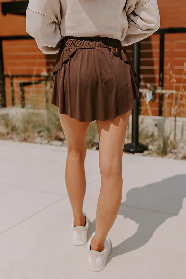Girl On The Go High Waist Skort in Chestnut sold by Impressions product image thumbnail 5