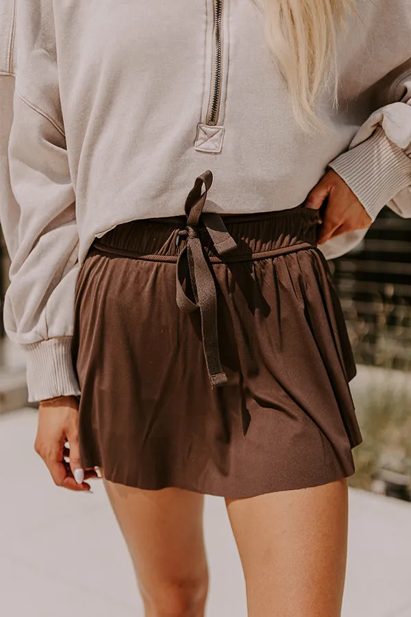 Girl On The Go High Waist Skort in Chestnut sold by Impressions product image thumbnail 2