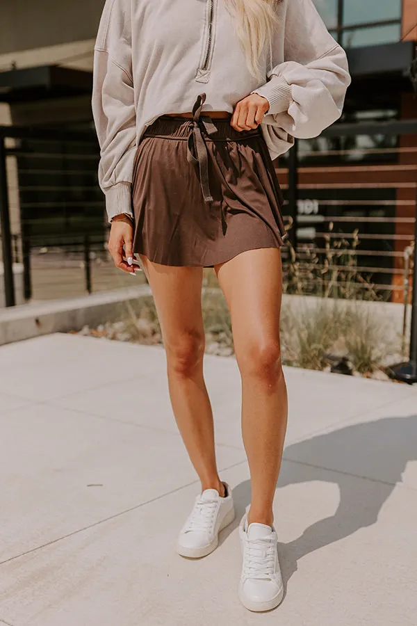 Girl On The Go High Waist Skort in Chestnut sold by Impressions product image thumbnail 4