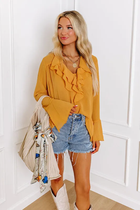 Positive Affirmation Shift Top In Marigold sold by Impressions