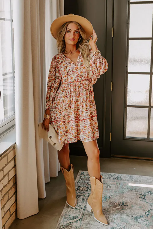 Harvest Hues Floral Mini Dress sold by Impressions