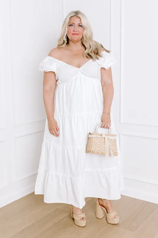 Field of Dreams Maxi Dress in White Curves sold by Impressions