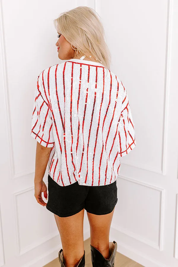 Spirit Squad Sequin Top in Red sold by Impressions product image thumbnail 4