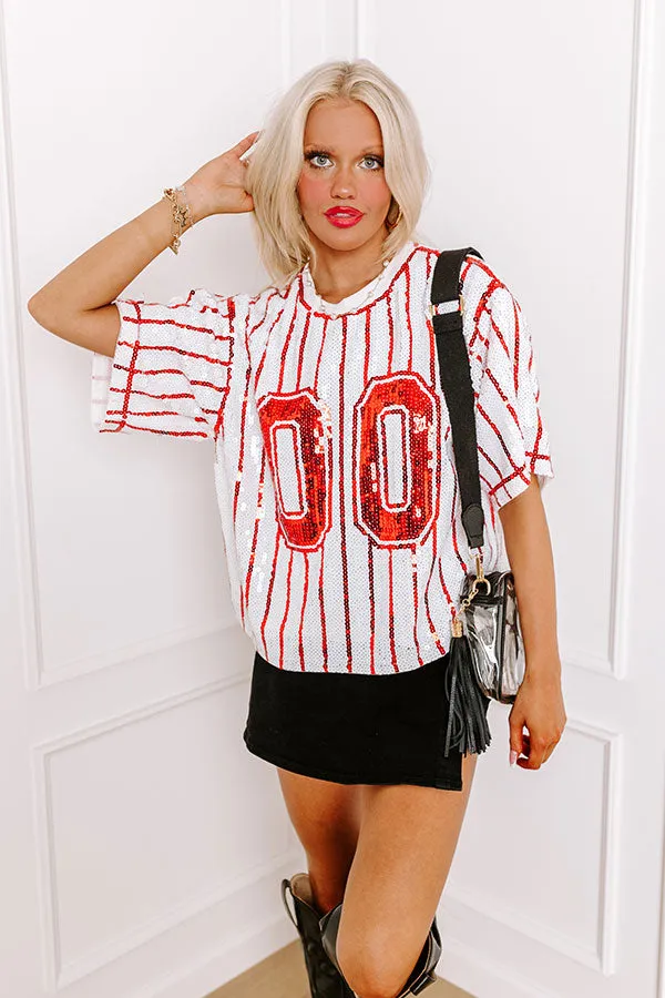 Spirit Squad Sequin Top in Red sold by Impressions