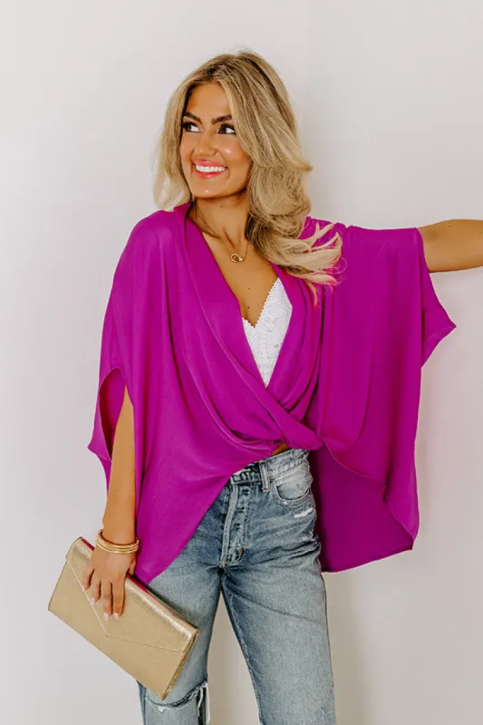Party On The Go Surplice Top in Orchid sold by Impressions