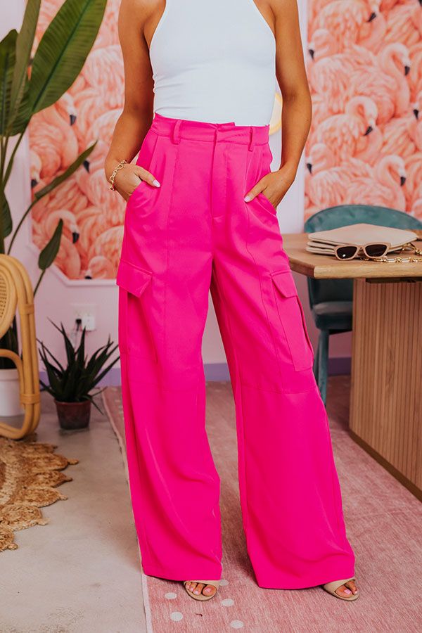 The Nikki High Waist Trousers In Hot Pink sold by Impressions product image thumbnail 2