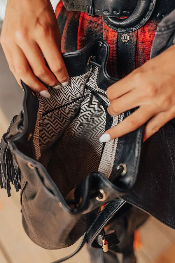 The Kenzo Faux Leather Fringe Backpack In Black sold by Impressions product image thumbnail 4