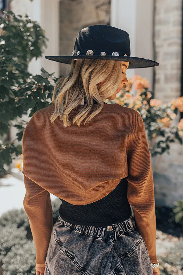 Aspen Plans Shrug Sweater In Brown sold by Impressions product image thumbnail 4