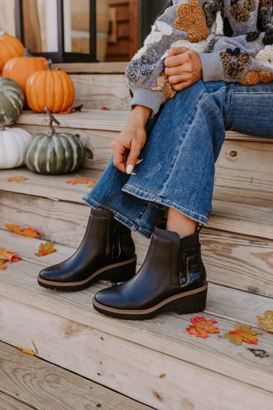 The Emily Faux Leather Boot In Black sold by Impressions