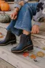 The Emily Faux Leather Boot In Black sold by Impressions