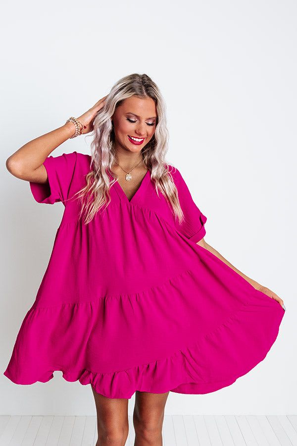 My Kind Of Night Babydoll Dress in Berry sold by Impressions product image thumbnail 4