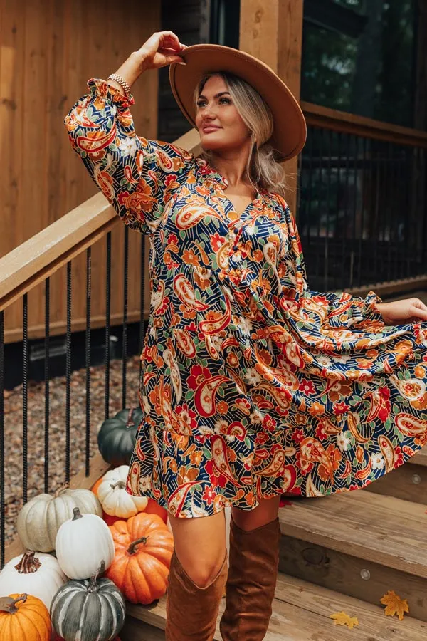 Slow Song Swaying Shift Dress in Navy sold by Impressions product image thumbnail 3