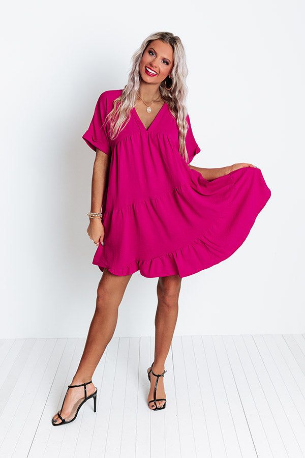 My Kind Of Night Babydoll Dress in Berry sold by Impressions product image thumbnail 3