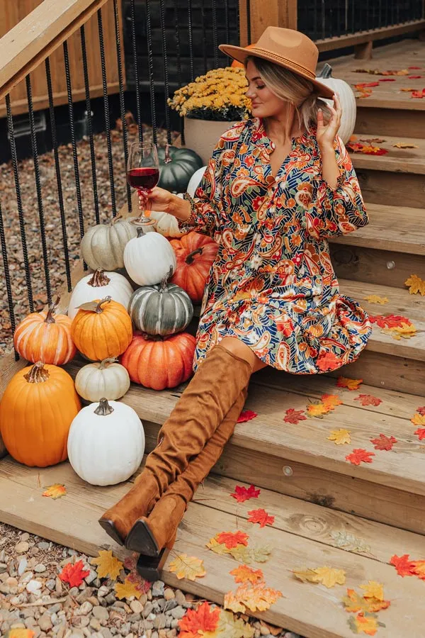 Slow Song Swaying Shift Dress in Navy sold by Impressions product image thumbnail 4