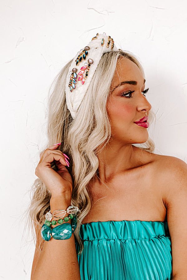 Pics Of Paradise Embellished Headband In Ivory sold by Impressions product image thumbnail 2