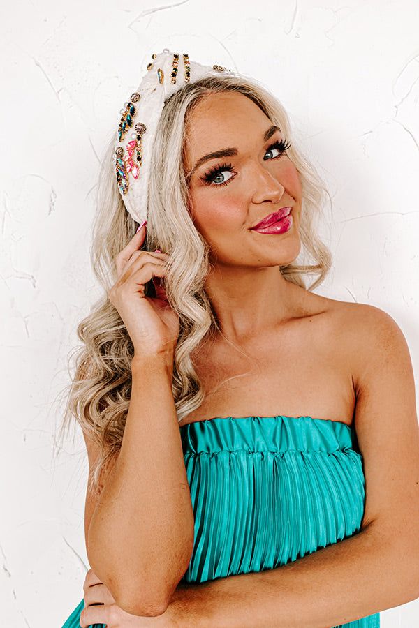 Pics Of Paradise Embellished Headband In Ivory sold by Impressions product image thumbnail 3