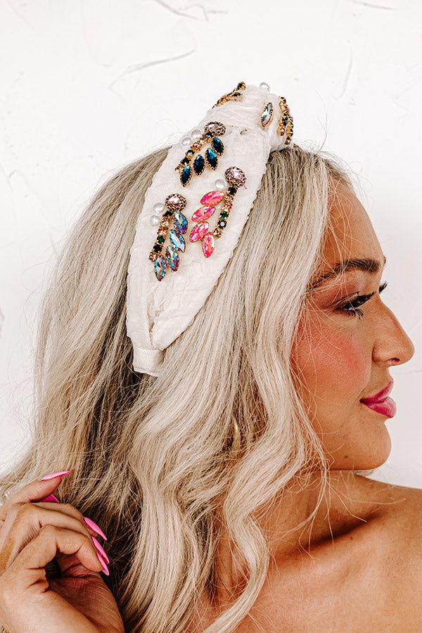 Pics Of Paradise Embellished Headband In Ivory sold by Impressions product image thumbnail 4