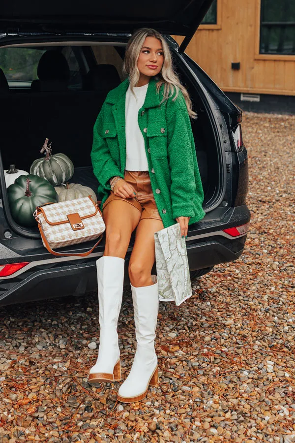 Cozier Than Ever Sherpa Jacket in Green sold by Impressions