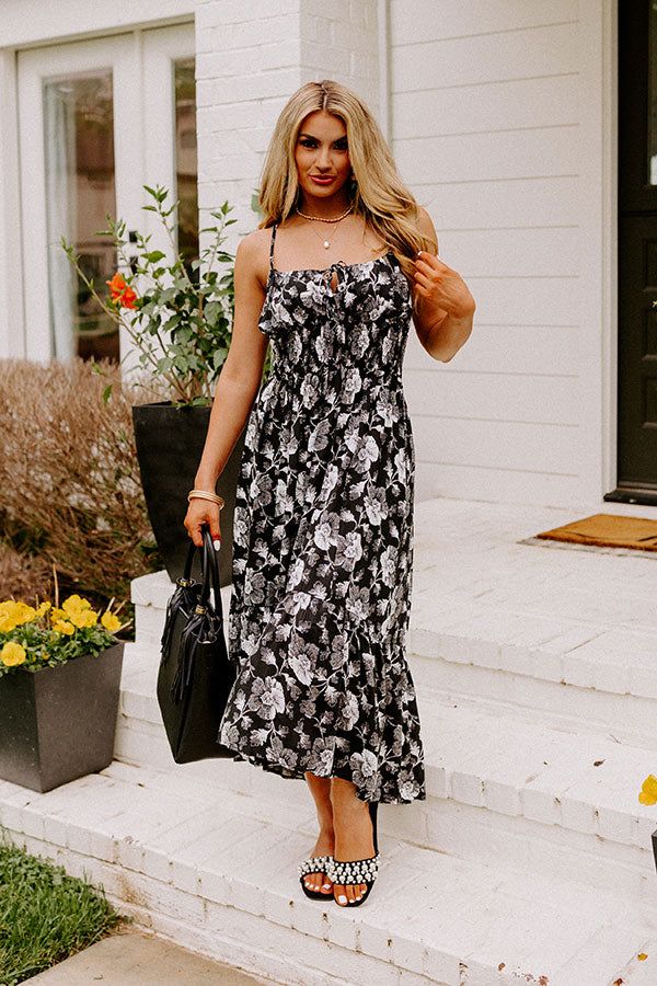 Lovely Lagoon Floral Midi In Black sold by Impressions product image thumbnail 4