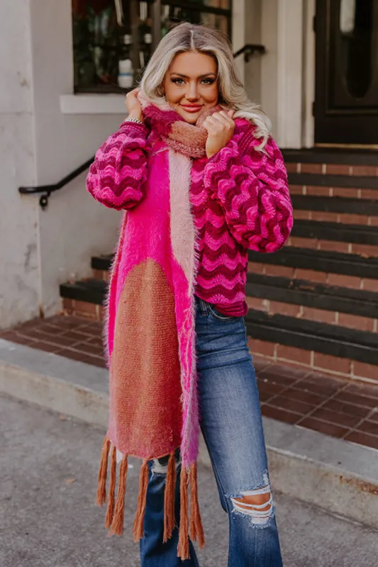 Cozier Than Most Eyelash Knit Scarf In Blush sold by Impressions