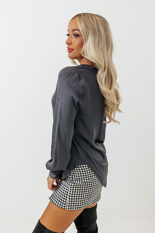 London Skyline Satin Top In Charcoal sold by Impressions product image thumbnail 4