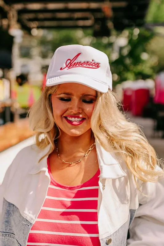 America Embroidered Trucker Hat sold by Impressions
