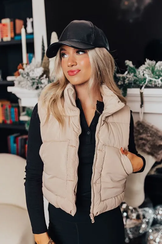 Morning Escape Puffer Vest In Iced Latte sold by Impressions