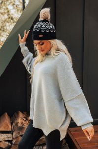 Full Of Warmth Tunic Sweater In Grey sold by Impressions