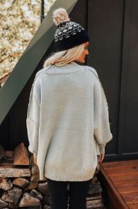 Full Of Warmth Tunic Sweater In Grey sold by Impressions