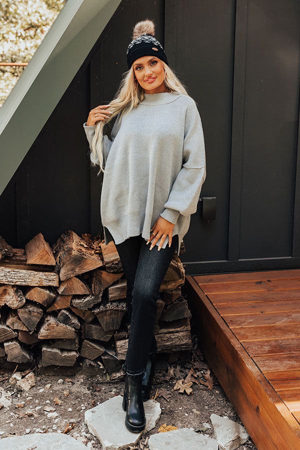 Full Of Warmth Tunic Sweater In Grey sold by Impressions