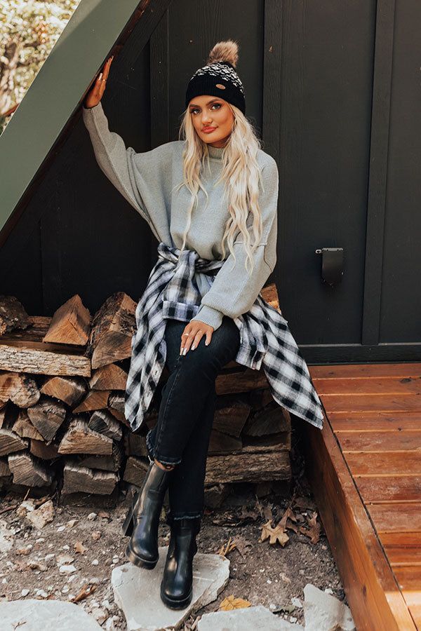 Full Of Warmth Tunic Sweater In Grey sold by Impressions product image thumbnail 4