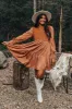 Gather The Courage Shift Dress In Camel sold by Impressions