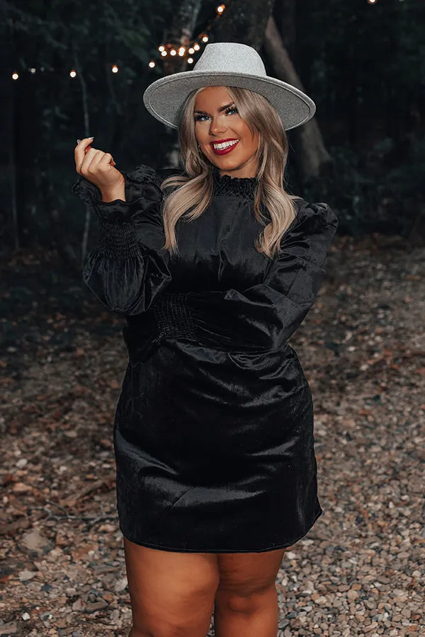 Fashionably Late Velvet Mini Dress In Black Curves sold by Impressions product image thumbnail 2