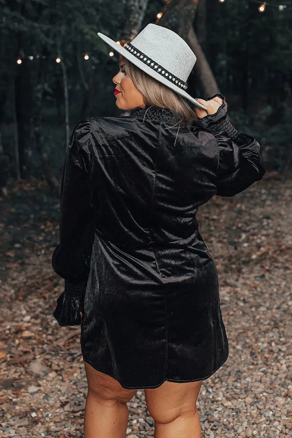 Fashionably Late Velvet Mini Dress In Black Curves sold by Impressions product image thumbnail 3