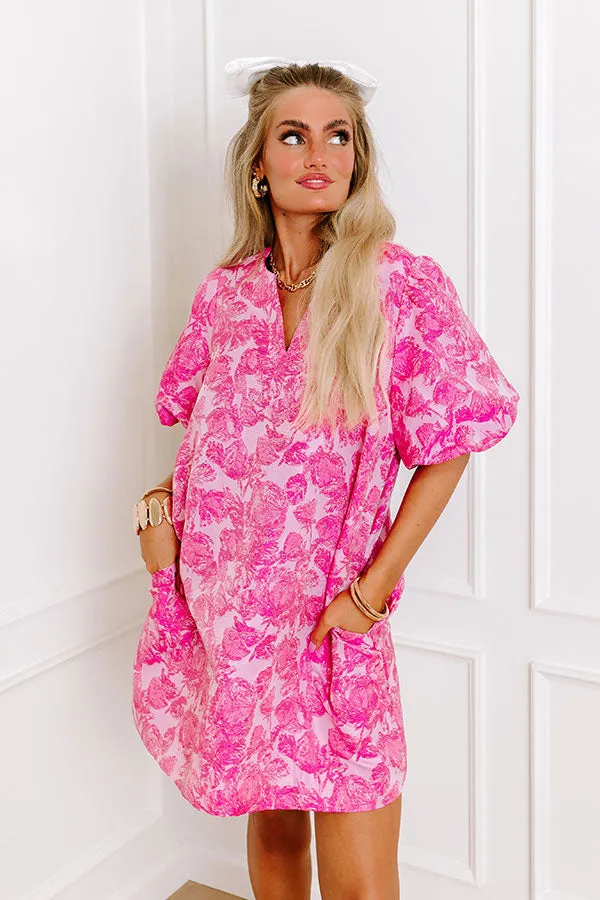 Sunday Charm Jacquard Mini Dress in Pink sold by Impressions product image thumbnail 3