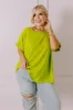 Champagne And Peonies Shift Top In Lime Curves sold by Impressions