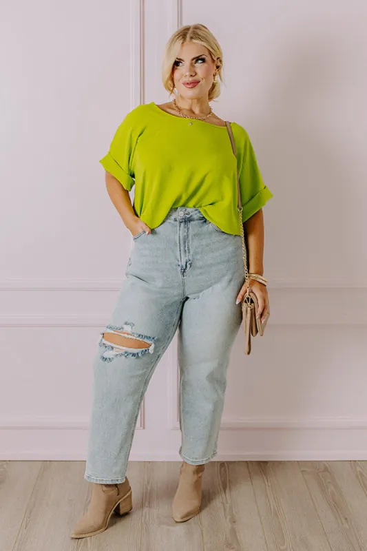 Champagne And Peonies Shift Top In Lime Curves sold by Impressions